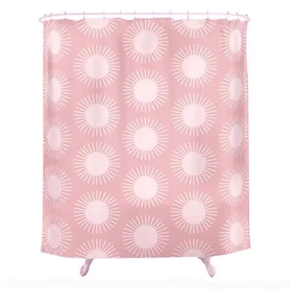 NWOT Society6 Pink Soleil Sun Pattern Designer Shower Curtain 69" x 72"